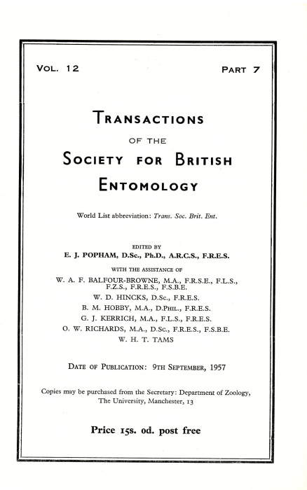 Kerrich, G.J. - Systematic Notes on British and Swedish Cleonymidae, with Description of a New gemus (Hym., Chalcioidea)