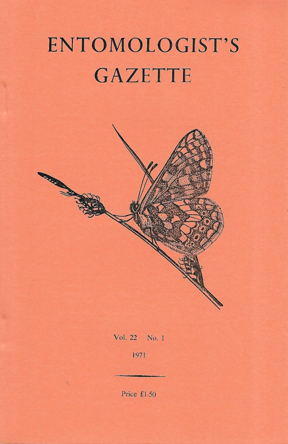  - Entomologist's Gazette. Vol. 22, Part 1 (1971)