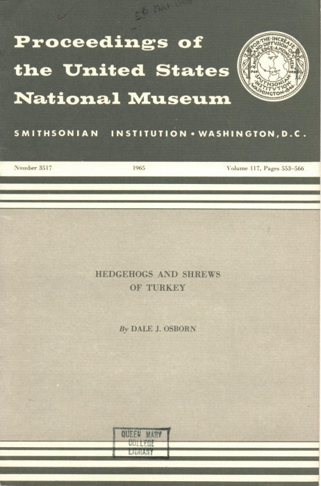 Osborn, D.J. - Hedgehogs and Shrews of Turkey