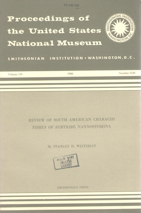 Weitzman, S.H. - Review of South American Characid Fishes of Subtribe Nannostomina