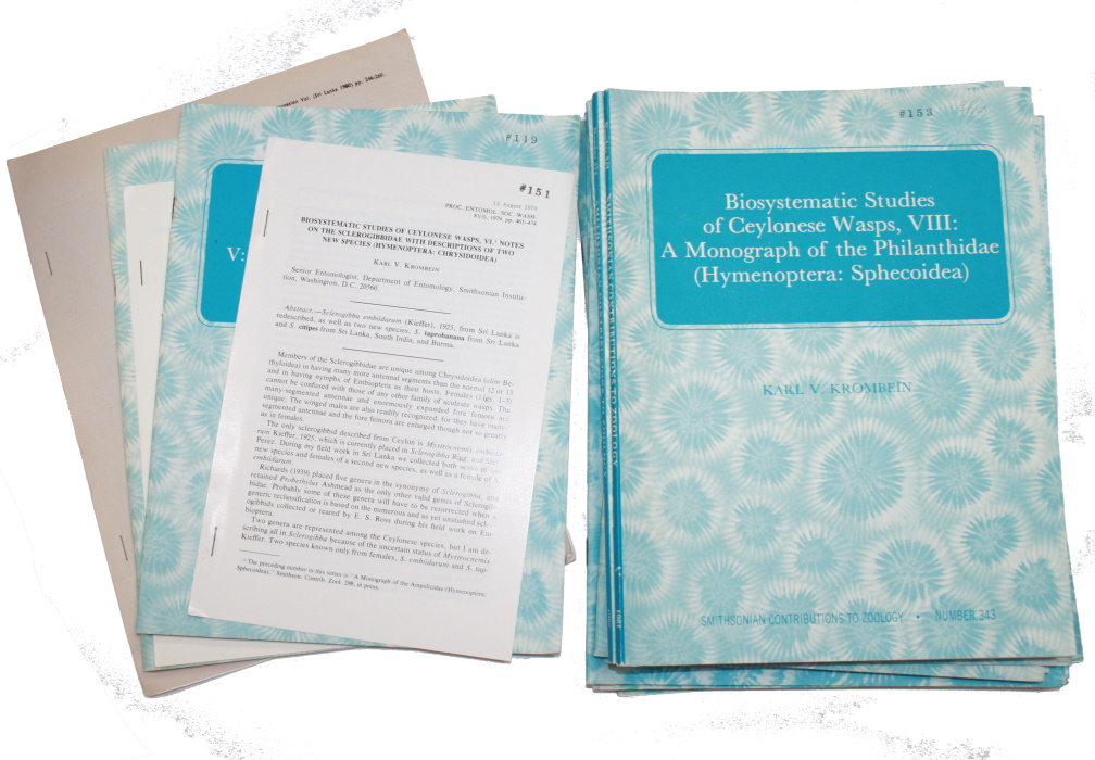 Krombein, K.V. - Biosystematic Studies of Ceylonese Wasps: Pts. 1-6, 8-21