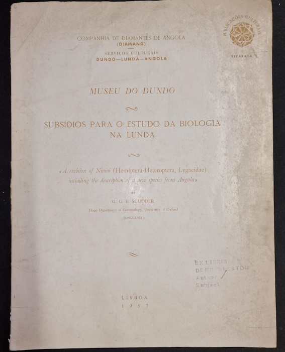 Scudder, G.G.E. - A Revision of Ninini (Hemiptera-Heteroptera, Lygaeidae) including the description of a new species from Angola