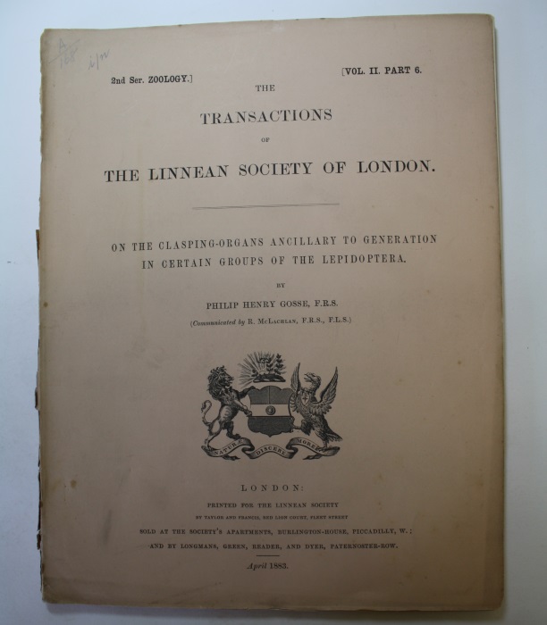 Gosse, Philip Henry - On the Clasping-organs Ancillary to Generation in Certain Groups of the Lepidoptera