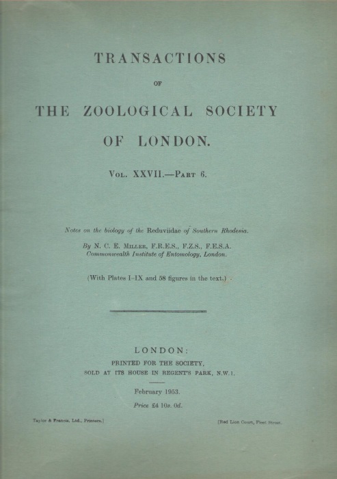 Miller, N.C.E. - Notes on the Biology of the Reduviidae of Southern Rhodesia