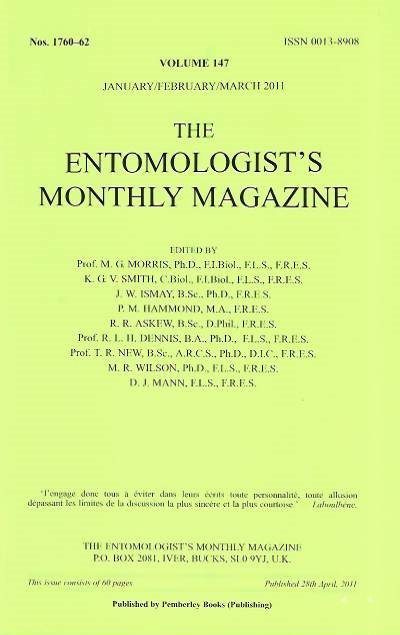  - Entomologist's Monthly Magazine. Vol. 147 (2011)