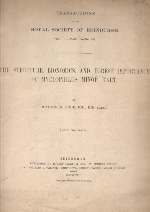 Ritchie, W. - The Structure, Bionomics, and Forest Importance of Myelophilus minor Hart