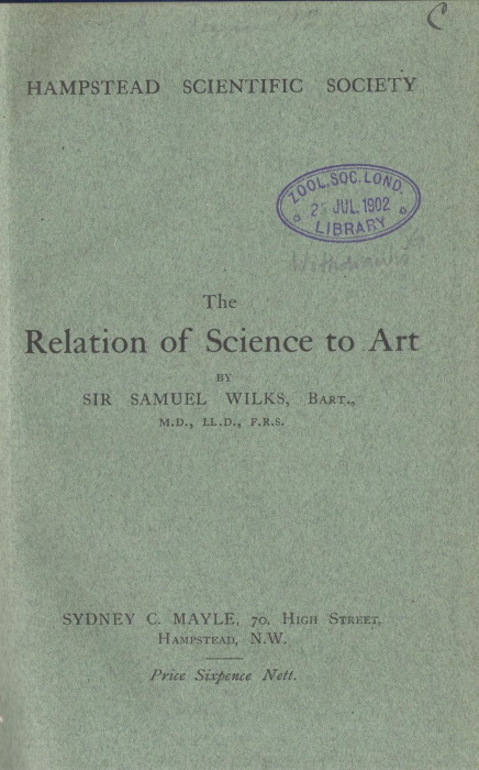 Wilks, S. - Relation of Science to Art: In reference to Taste and Beauty