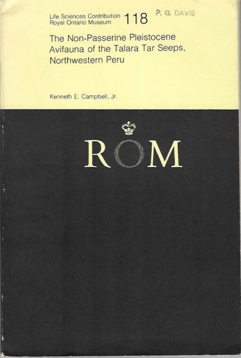 Campbell, K.E. - The Non-Passerine Pleistocene Avifauna of the Talara Tar Seeps, Northwestern Peru