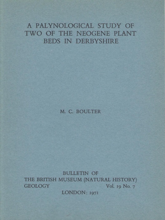 Boulter, M.C. - A Palynological Study of two of the  Neogene Plant Beds in Derbyshire