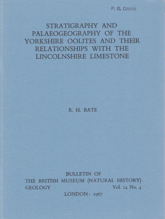 Bate, R.H. - Stratigraphy and Palaeogeography of the Yorkshire Oolites and their Relationships with the Lincolnshire Limestone