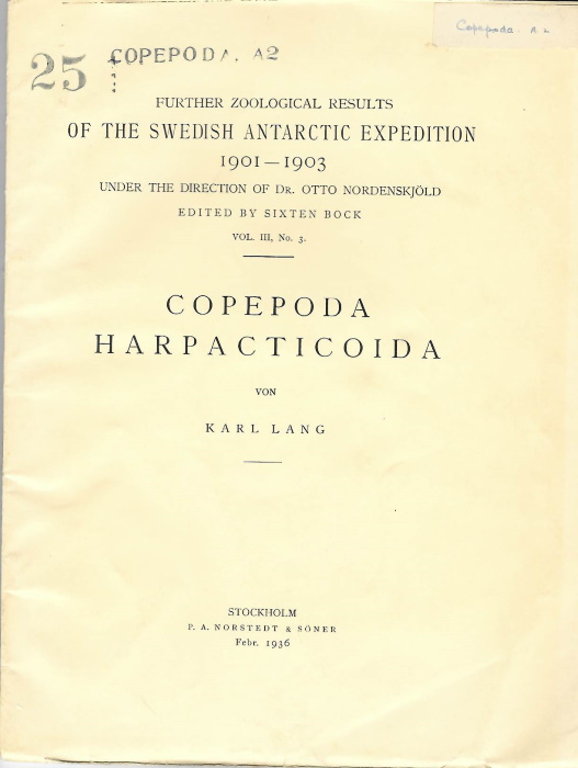 Lang, K. - Copepoda Harpacticoida