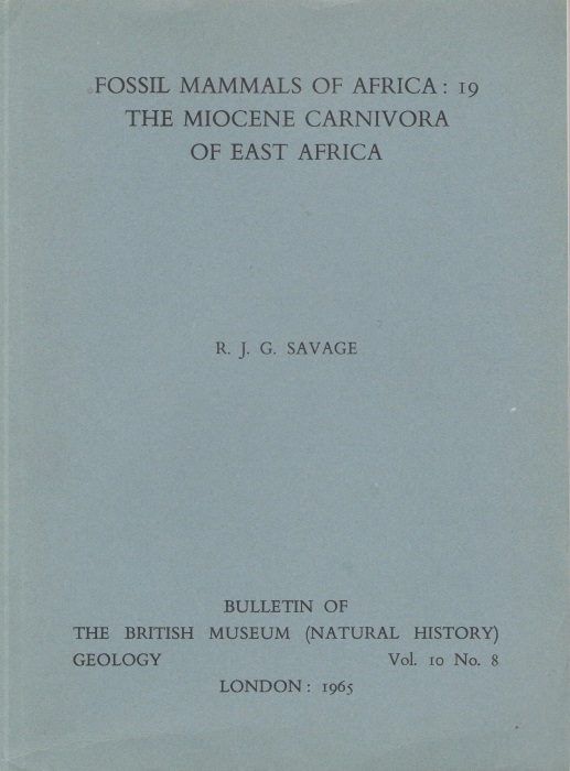 Savage, R.J.G. - Fossil Mammals of Africa: 19. The  Miocene Carnivora of East Africa