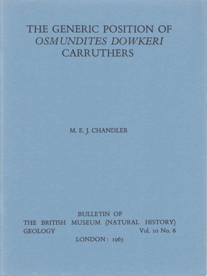 Chandler, M.E.J. - Genetic Position of Osmundites Dowkeri Carruthers