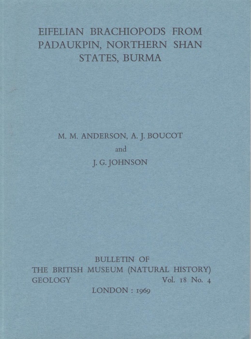 Anderson, M.M.; Boucot, A.J.; Johnson, J.G. - Eifelian Brachiopods from Padaukpin, Northern Shan States, Burma