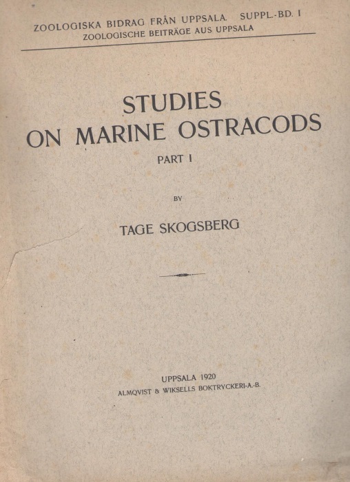 Skogsberg, T. - Studies on Marine Ostracods. Part 1 (Cypridinids, Halocyprids and Polycopids)