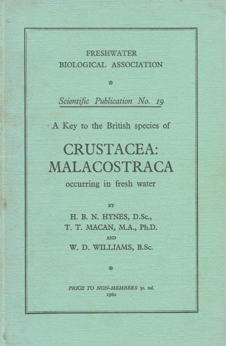 Hynes, H.B.N.; Macan, T.T.; Williams, W.D. - A Key to the British Species of Crustacea: Malacostraca occurring in Fresh water: with notes on their Ecology and Distribution