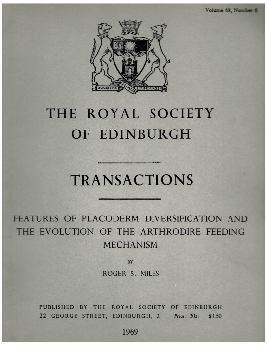 Miles, R.S. - Features of Placoderm Diversification and the Evolution of the Arthrodire Feeding Mechanism