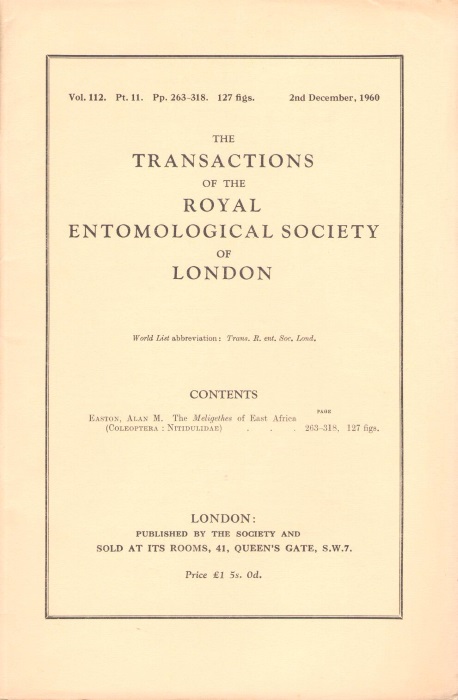 Easton, A.M. - The Meligethes of East Africa (Coleoptera: Nitidulidae)