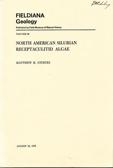 Nitecki, M.H. - North American Silurian Receptaculitid Algae