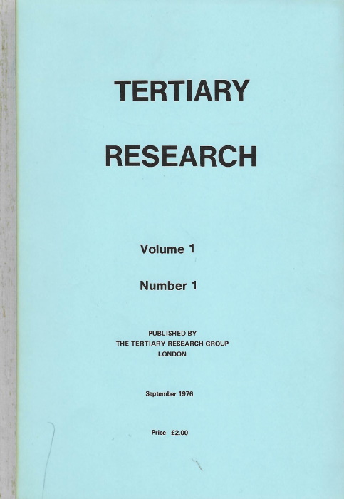  - Tertiary Research. Vol. 1-22 [with] Tertiary Research Special Paper No. 1-7