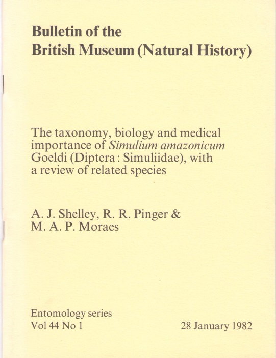 Shelley, A.J.; Pinger, R.R.; Moraes, M.A.P. - The taxonomy, biology and medical importance of Simulium amazonicum Goeldi (Diptera: Simuliidae) with a review of related species