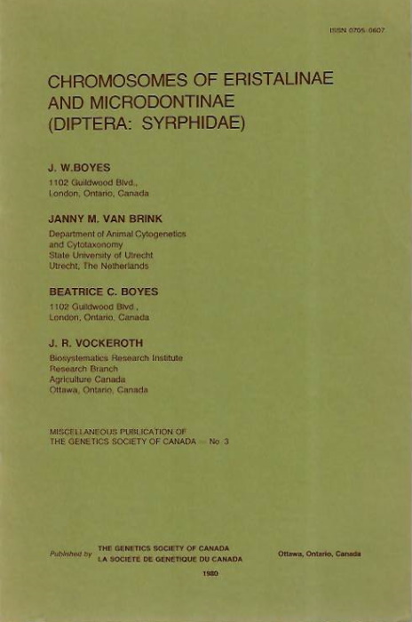Boyes, J.W.; van Brink, J.M.; Boyes, B.C.; Vockeroth, J.R. - Chromosomes of Eristalinae and Microdontinae (Diptera: Syrphidae)
