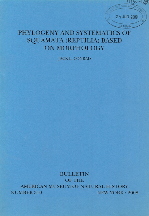 Conrad, J.L. - Phylogeny and Systematics of Squamata (Reptilia) based on Morphology