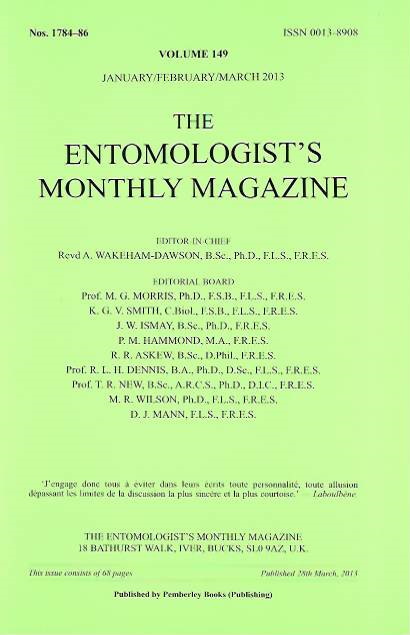  - Entomologist's Monthly Magazine. Vol. 149 (2013)