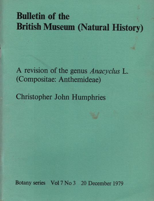 Humphries, C.J. - A Revision of the genus Anacyclus L. (Compositae: Anthemideae)