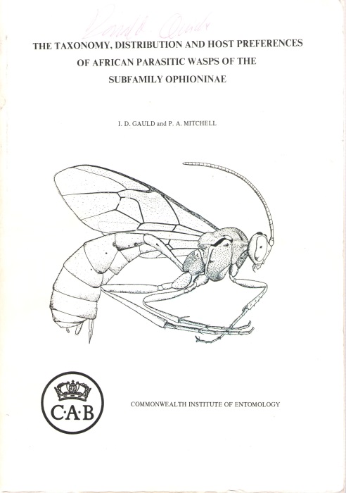 Gauld, I.D.; Mitchell, P.A. - The Taxonomy, Distribution and Host Preferences of African Parasitic Wasps of the Subfamily Ophioninae (Hymenoptera: Ichneumonidae)