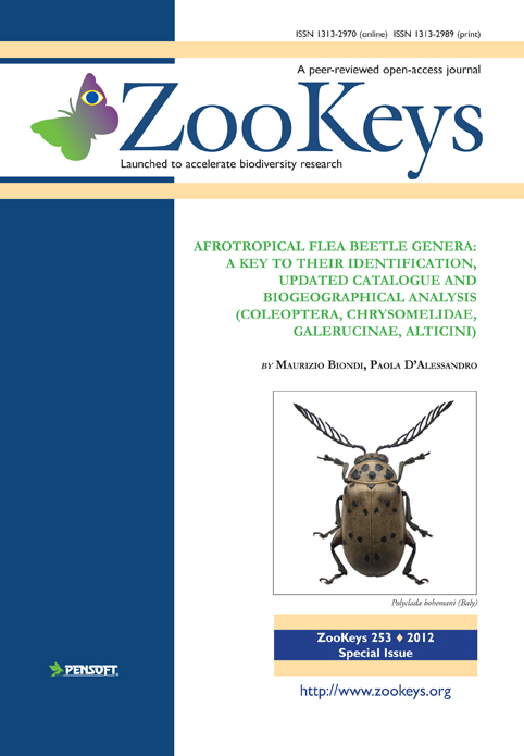 Biondi, M.; d'Alessandro, P. - Afrotropical Flea Beetle Genera: A Key to their Identification, Updated Catalogue and Biogeographical Analysis (Coleoptera: Chrysomelidae, Galerucinae, Alticini)