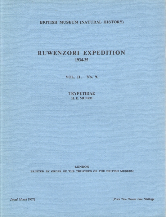 Munro, H.K. - Ruwenzori Expedition 1934-5. Vol. 2, no. 9: Trypetidae