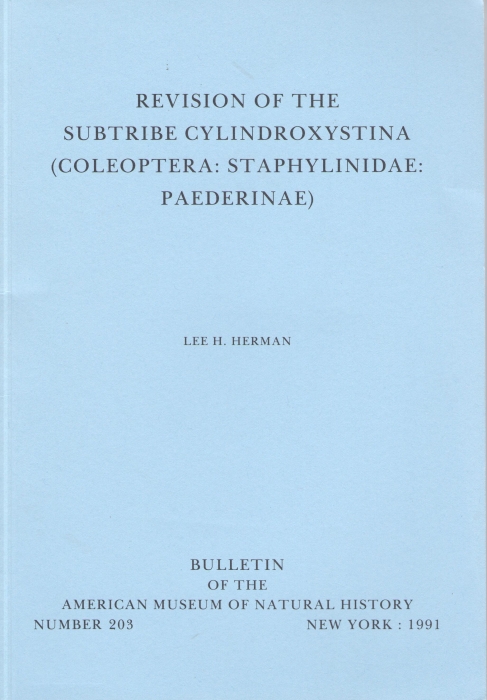 Herman, L.H. - Revision of the subtribe Cylindroxystina (Coleoptera: Staphylinidae: Paederinae)