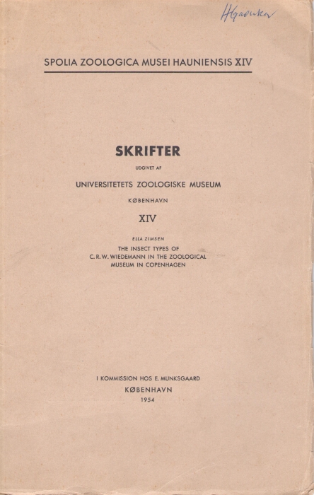 Zimsen, E. - Insect Types of C.R.W. Wiedemann in the Zoological Museum in Copenhagen