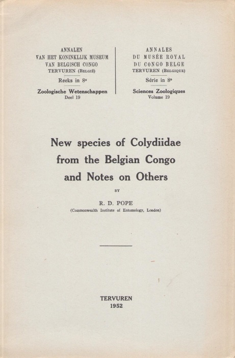 Pope, R.D. - New Species of Colydiidae from the Belgian Congo and notes on others