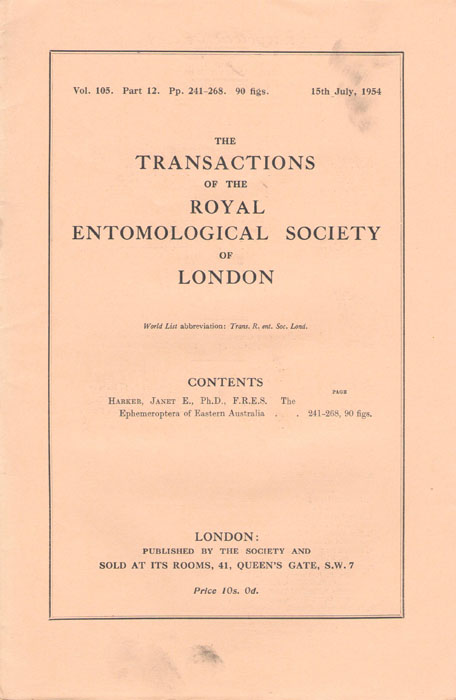 Harker, J.E. - The Ephemeroptera of Eastern Australia