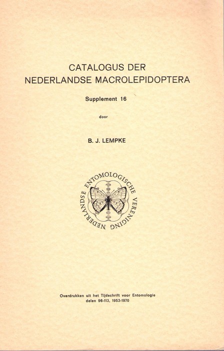 Lempke, B.J. - Catalogus der Nederlandse Macrolepidoptera: Supplement 16