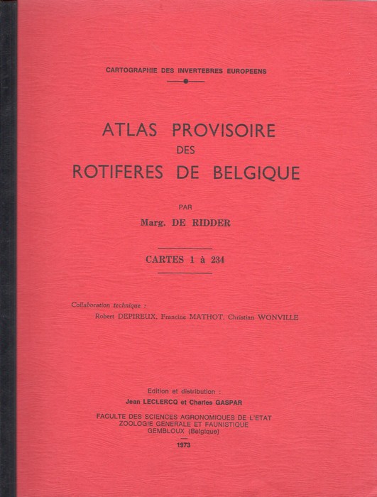 De Ridder, M. - Atlas Provisoire des Rotiferes de Belgique