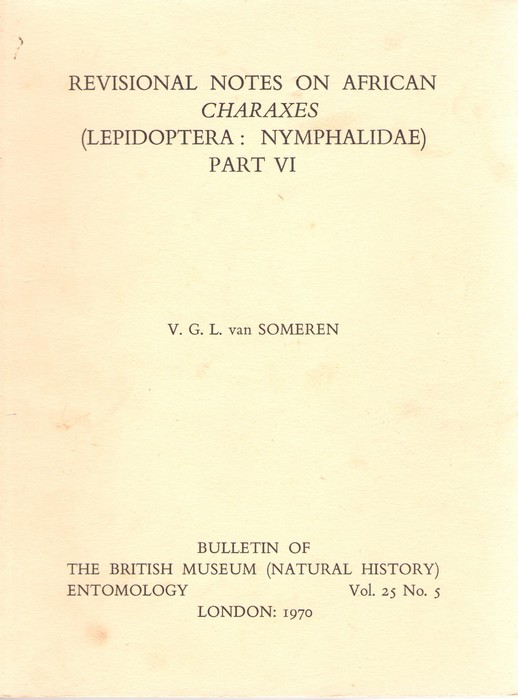 Van Someren, V.G.L. - Revisional Notes on African Charaxes (Lepidoptera: Nymphalida). Part VI