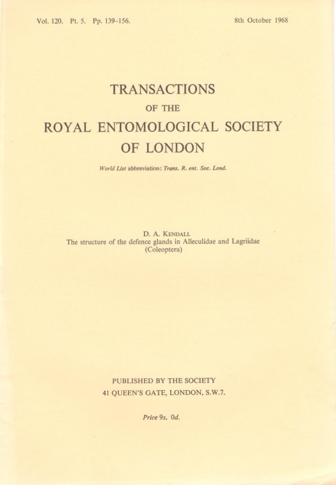 Kendall, D.A. - The structure of the defence glands in Alleculidae and Lagriidae