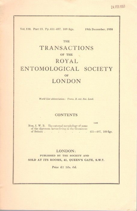 Nye, I.W.B. - The External morphology of some of the Dipterous Larvae living in the Gramineae of Britain