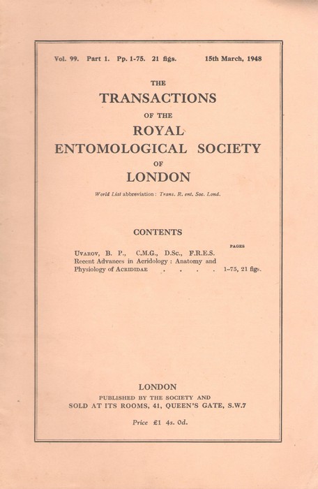 Urarov, B.P. - Recent Advances in Acridology: Anatomy and Physiology of Acrididae