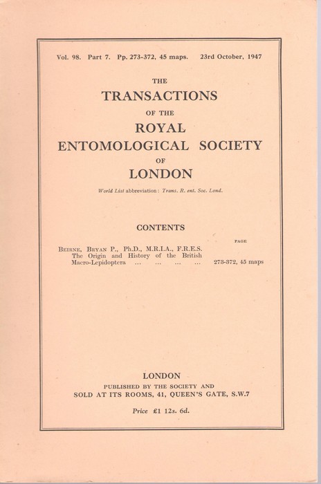 Beirne, B.P. - The Origin and History of the British Macro-Lepidoptera