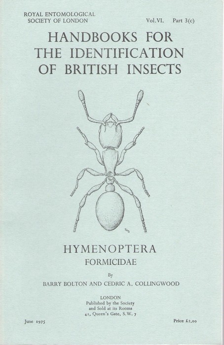 Bolton, B.; Collingwood, C.A. - Hymenoptera, Formicidae:  (Handbooks for the Identification of British Insects 06/03c) (Handbooks for the Identification of British Insects 6.3c)