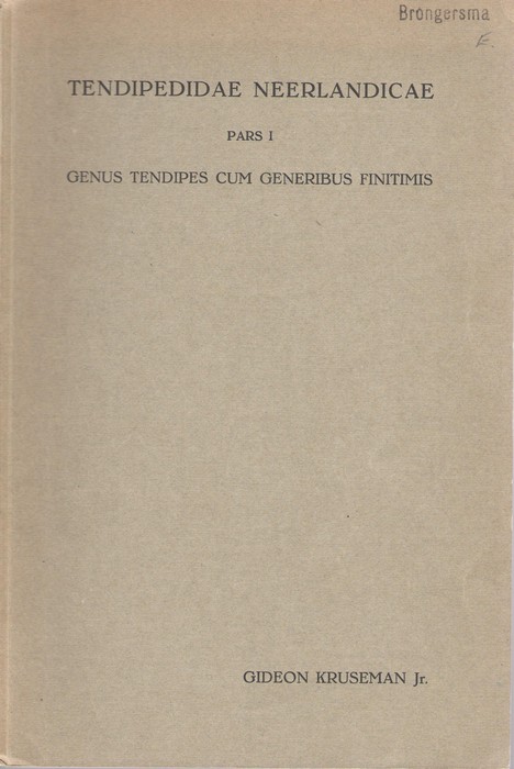 Kruseman, G. - Tendipedidae Neerlandicae, Pars 1: Genus Tendipes cum Generibus Finitimis