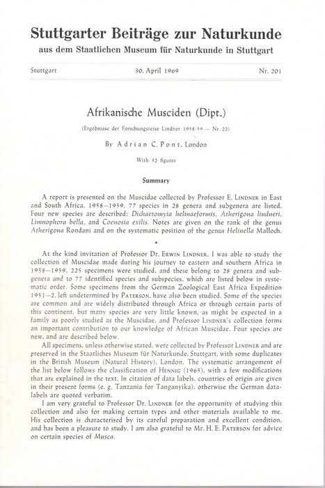 Pont, A.C. - 15 short papers on Muscidae