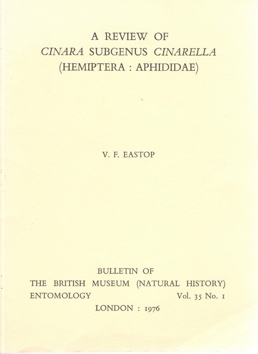 Eastop, V.F. - A review of Cinara subgenus Cinarella (Hemiptera: Aphididae)
