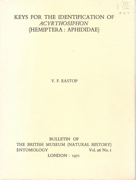 Eastop, V.F. - Keys for the Indentification of Acyrthosiphon (Hemiptera: Aphididae)