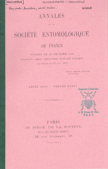 Grouvelle, A. - tude Sur les Ancistria