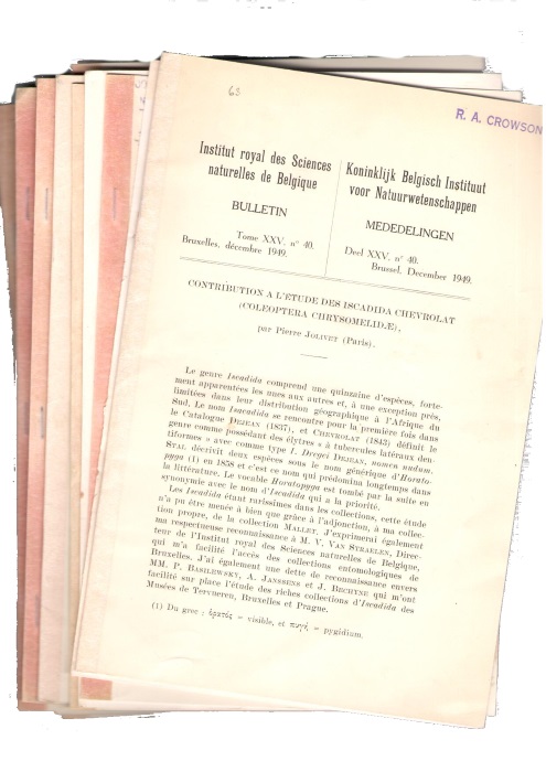 Jolivet, P. - 20 short papers on Chrysomelidea